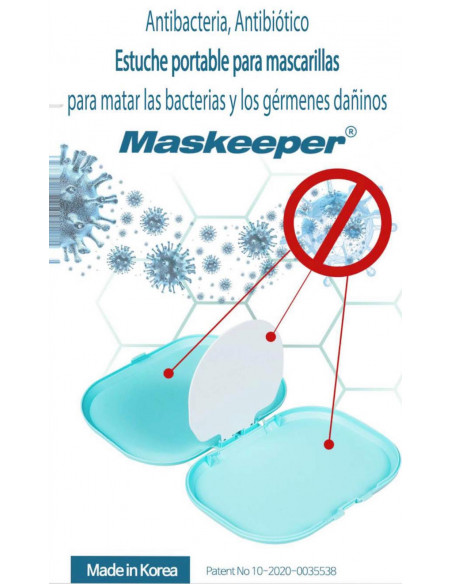 ESTUCHE BLANCO MASKEEPER<br>ANTIBACTERIANO PARA MASCARILLAS