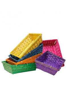 Cesta Rectangular colores varios 30x21x6,5 cm.